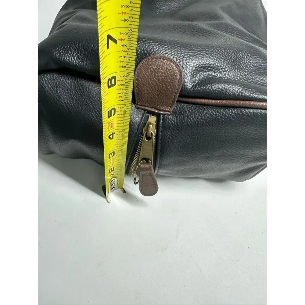 Vintage Rare Men’s Faux Leather Shoes Bag Faux Fur Lined Straps Pocket
